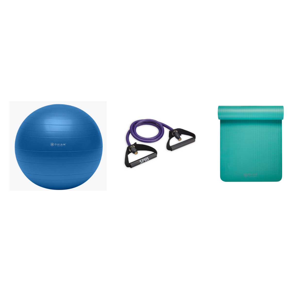 Fitness Bundle - Balance Ball (75cm), Xertube (Ultra Heavy), Fitness Mat (Teal)